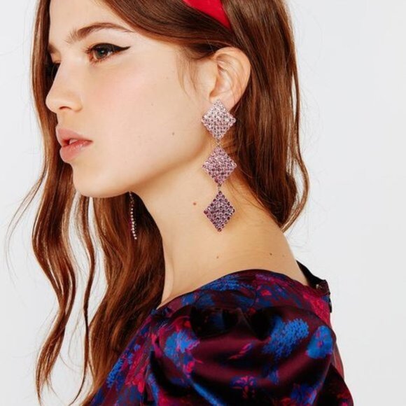 For Love & Lemons Casbah 3 Tier Stone Earrings